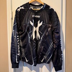 Paintball HK Army Black and White Padded Graphic Jersey Long Sleeve Shirt Medium